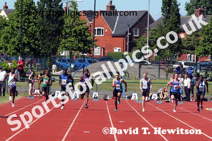 Mens under-20s 100 metres, 2021 Northern Senior and Under-20s Champs., Leigh. Photo: David T. Hewitson/Sports for All Pics